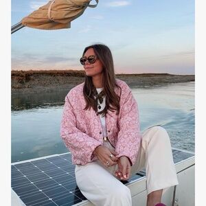 Chic Pink Patterned Jacket